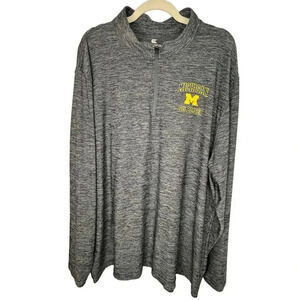Colosseum Michigan Go Blue Quarter Zip Long-Sleeved Top Size XXL Football